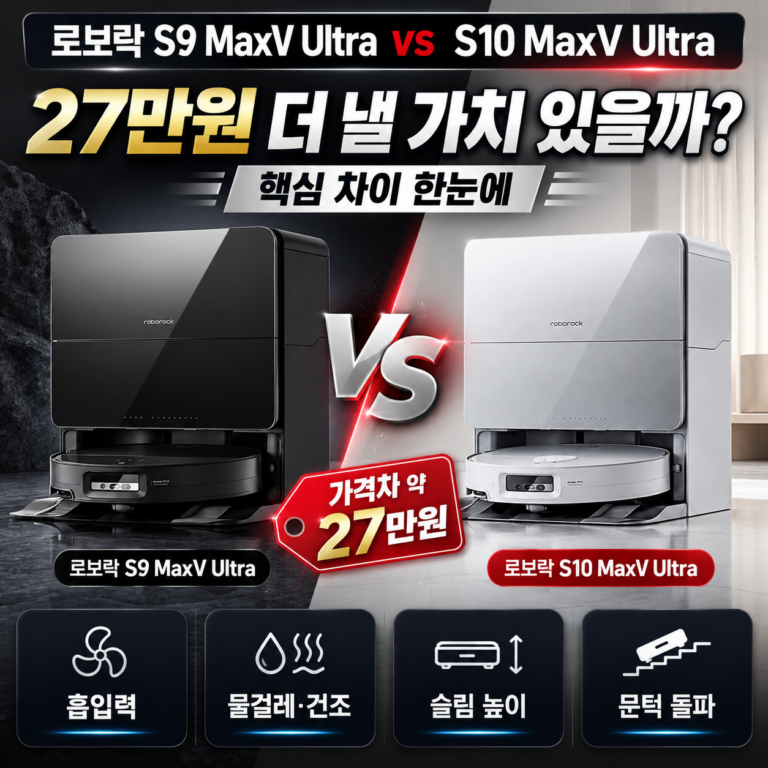 로보락 S9 MaxV Ultra vs S10 MaxV Ultra, 27만원 더 낼 가치 있을까?