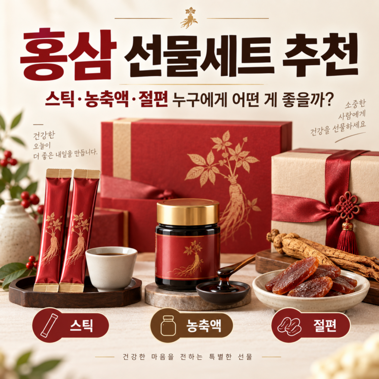 홍삼 선물세트 추천, 스틱·농축액·절편 누구에게 어떤 게 좋을까?