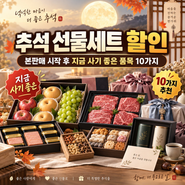 추석 선물세트 할인, 본판매 시작 후 지금 사기 좋은 품목 10가지