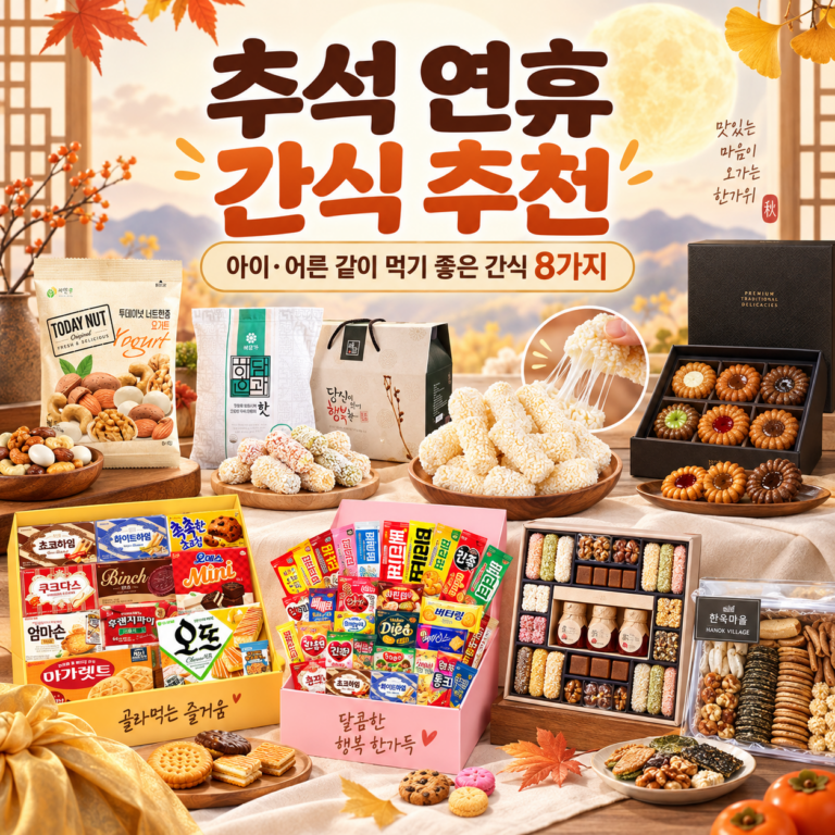 추석 연휴 간식 추천, 아이·어른 같이 먹기 좋은 간식 8가지