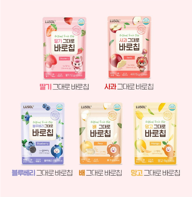 추석 귀성길 아이 간식 추천, 차 안에서 덜 흘리고 먹기 편한 것 10가지 9 루솔 과일칩 사과 그대로 바로칩 이미지